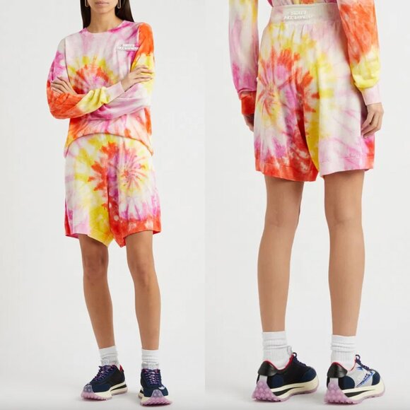 $775 NWT Stella McCartney Resort 2021 Multicolor Tie Dye Shorts size IT 48/12 - Picture 1 of 8